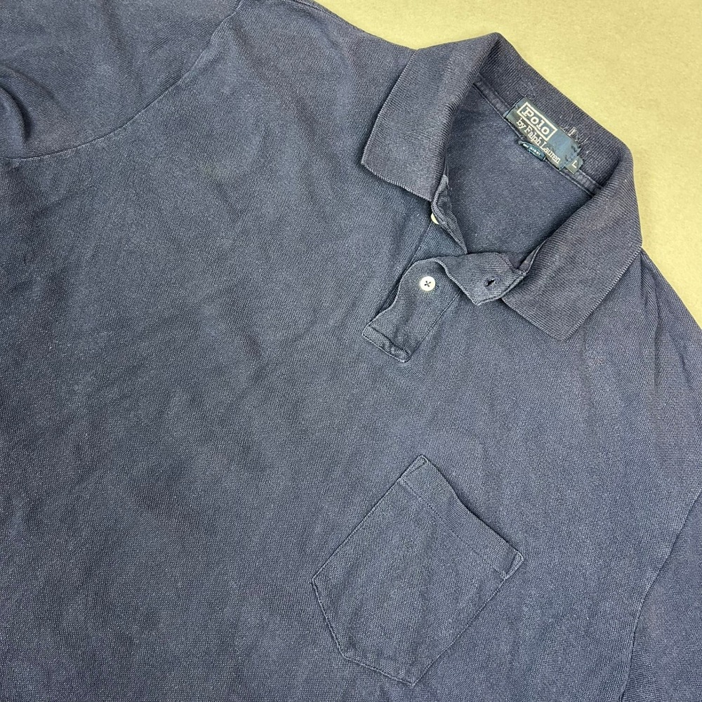 Polo Ralph Lauren Polo Shirt Pocket Vintage USA Men Large Navy Blue
